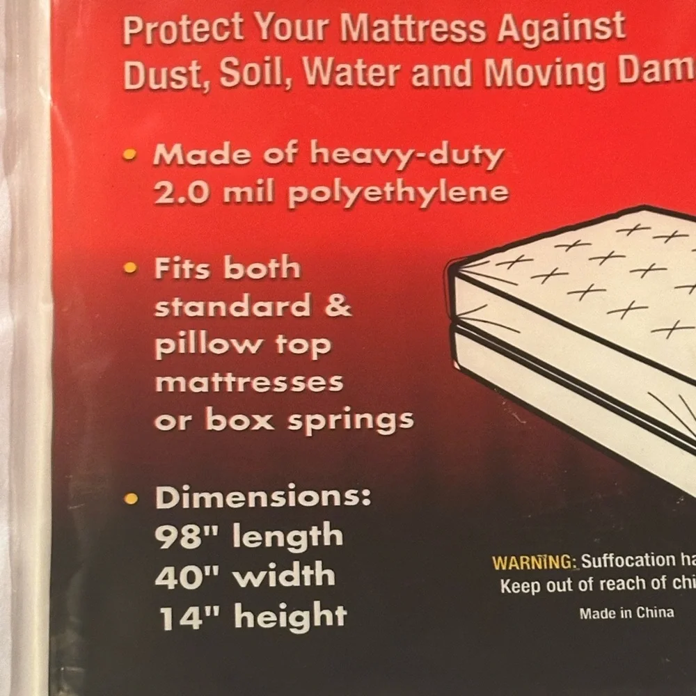 Twin Mattress Bag Cover Pillow Top Fit Standard mattress or Box Spring 98x40x14